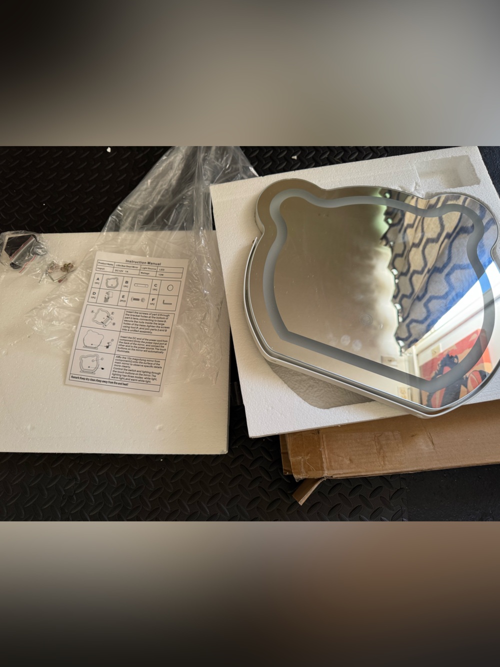Vanity Mirror W Lights Bear Shape Hollywood Mirror NWT - Picture 11 of 12